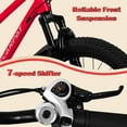 thumbnail image 2 of QEEKA 20 Inch Kids Mountain Bike，4.0"/2.125" Wide Non-Slip Tires,7-Speed with Front Suspension,Dual Disc Brakes and Steel Frame,Kids MTB Bicycle for Ages 6-12 Years Old,Red, 2 of 11