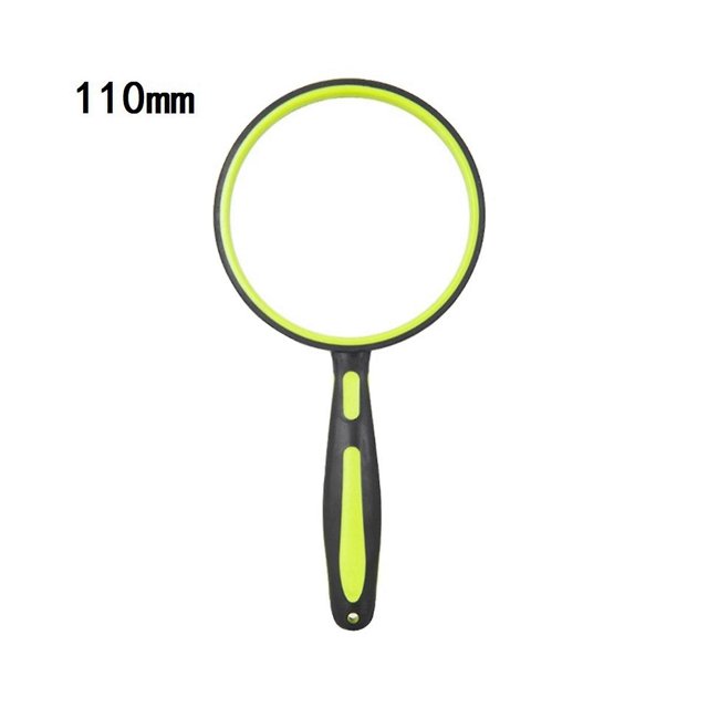 La lente de lupa verde portátil de 110 mm de diámetro es adecuada para leer libros y periódicos para personas mayores