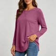 thumbnail image 2 of Otvok Stitch‑Detail Casual Pullover for Women, Crew Neck Long Sleeve Loose T‑Shirt, 2 of 7