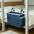 thumbnail image 6 of Ouuluon Bedside Caddy Organizer, Thick Tool-Free Dorm Bedside Caddy, 15x8in Blue Storage Bag with Water Bottle Holders for Dorm Bunk Beds Bedroom, 6 of 7