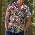 thumbnail image 6 of American Flag Patriotic Raccoon Hawaiian Shirt For Men Racoon Mens Hawaiian Shirts Short Sleeve Button Down Shirt Men, 6 of 7