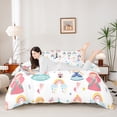 thumbnail image 2 of Manfei Girly Cute Castle Comforter Cover King,Colorful Kawaii Princess Bedding Sets King Size,Cartoon Princess Castle Bed Cover For Girls Teens,Ultra Soft Home Decor Reversible（No Comforter）,3 Pieces, 2 of 6