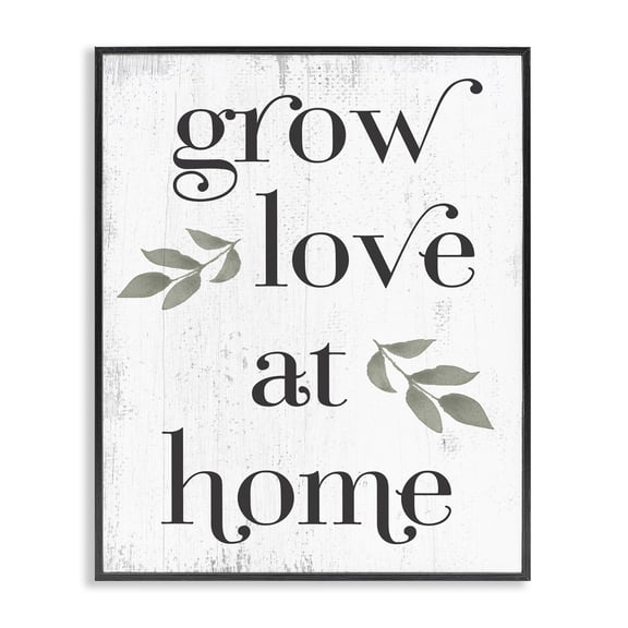 Stupell Industries Shabby Chic Grow Love at Home Quote Black Framed Giclee Art, 24 x 30, by Lil' Rue