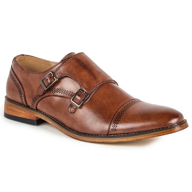 UV Signature UV Signature Men's Double Monk Strap Cap Toe Dress Shoes