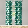 thumbnail image 4 of Ambesonne Floral Window Curtains, Lotus Flower Petals and Stem, Each 28" W x 95" L, Forest Green Multicolor, 4 of 4
