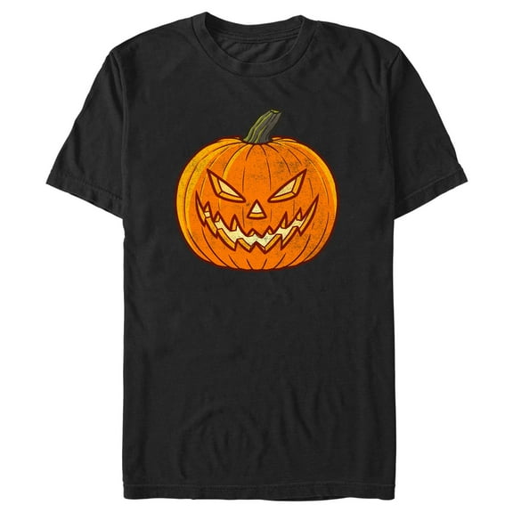 Men's Lost Gods Halloween Evil Jack-O'-Lantern  Graphic Tee Black 3X Large