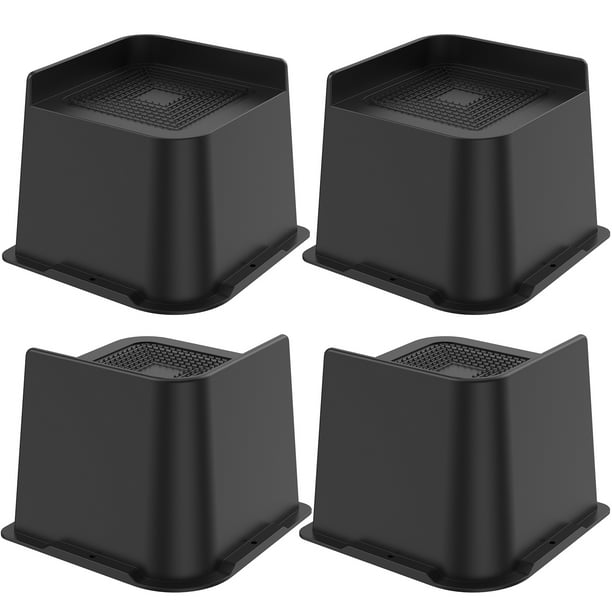 Jokapy Adjustable Bed Furniture Risers, 4 inch Bed Lifts, Supports up