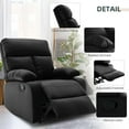 thumbnail image 4 of 2 Pcs Small Manual Recliner Chair with Adjustable Footrest for Small Spaces Living Room Bedroom RV Black, 4 of 5