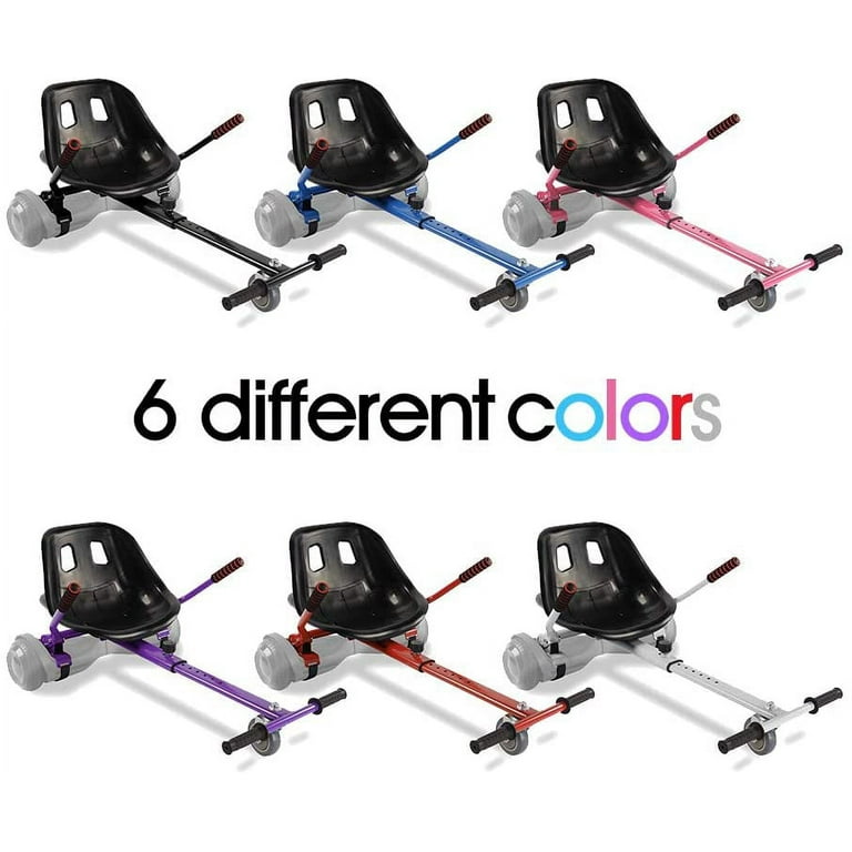 Hoverboard Seat Attachment Go Kart Fits 6.5 8 10 Hoverboards Hover Cart for Kids Accessory for Self Balancing Scooter Black