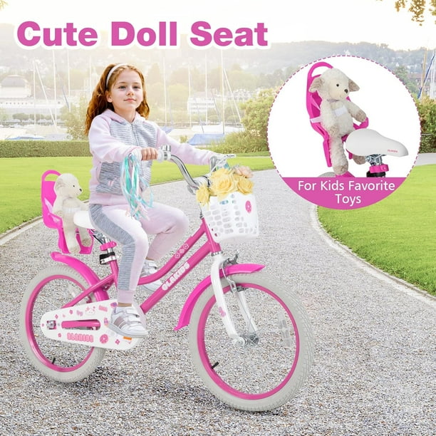 OLAKIDS 16 Inch Toddlers Bike with Training Wheels Doll Seat