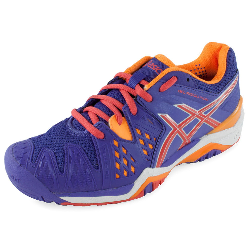 women's gel-resolution 6 tennis shoes lavender and coral - Walmart.com