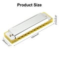 thumbnail image 2 of Uxcell Harmonica 10 Holes 20 Tone C Key Harmonica Mouth Musical Instruments Toy for Adults Beginner Educational (Yellow Silver), 2 of 7