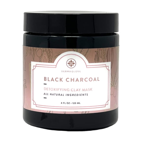 Black Charcoal Clay Face Mask - Deep Cleanse with Kaolin, Vitamins A, C, & E, Hyaluronic Acid & Aloe - 4 Fl Oz (Pack of 1)