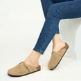 thumbnail image 7 of Ecetana Womens Suede Mules Cork Footbed Sandals Casual Slip On Clogs with Adjustable Belt Buckle, 7 of 7