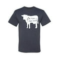 thumbnail image 2 of Wild Bobby, Farm Raised Cow Animal Lover Men's Graphic T-Shirt, Vintage Heather Navy, Large, 2 of 3