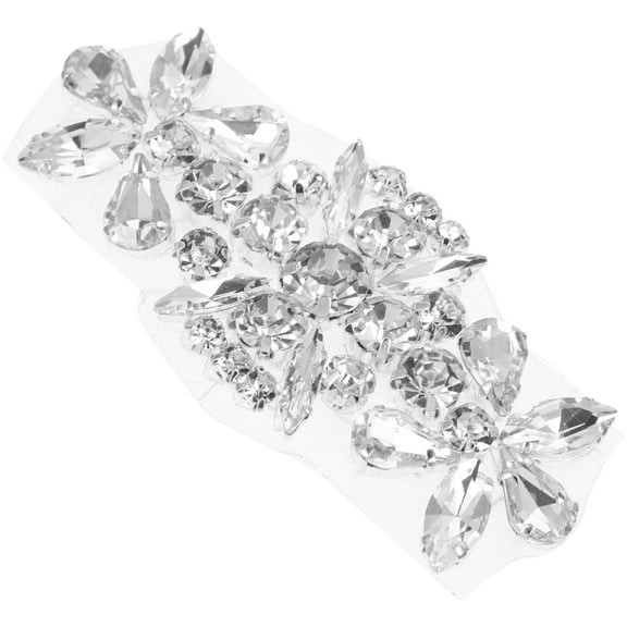 FRCOLOR  Wedding Dress Belt Rhinestone Applique DIY Decoration Beaded Patch Bride