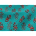thumbnail image 4 of oneOone Viscose Jersey Turquoise Blue Fabric Floral Block Craft Projects Decor Fabric Printed By The Yard 60 Inch Wide, 4 of 5