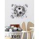 thumbnail image 4 of Vinilos decorativos 3D oso de fresa fútbol Póster deportivo, 4 of 5