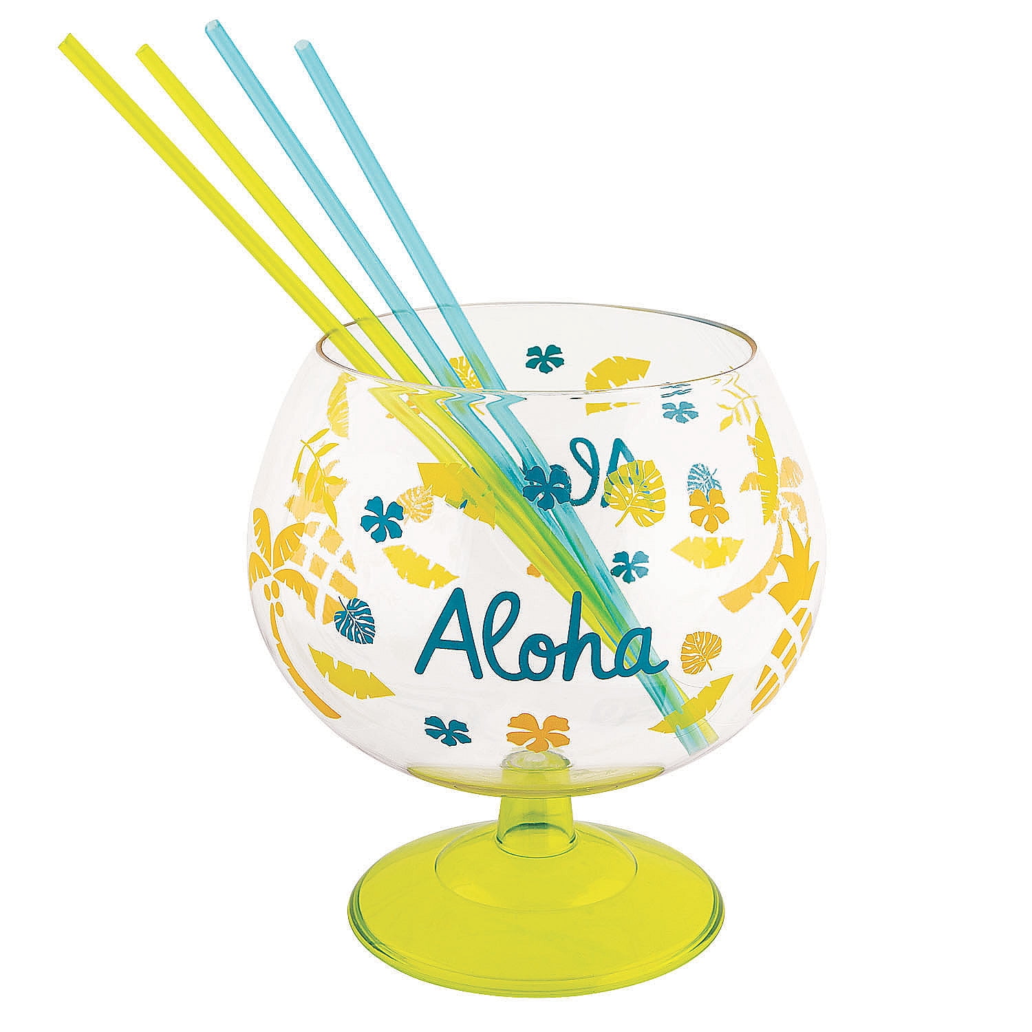 Luau Fishbowl W/ Straws Party Supplies 1 Piece