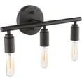 thumbnail image 1 of Lámpara de espejo de baño de 3 bombillas, aplique de pared de metal negro, luz de espejo de baño interior, luz frontal, espejo estilo americano, personalidad creativa (bombilla no incluida), 1 of 3