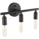 thumbnail image 1 of Lámpara de espejo de baño de 3 bombillas, aplique de pared de metal negro, luz de espejo de baño interior, luz frontal, espejo estilo americano, personalidad creativa (bombilla no incluida), 1 of 3