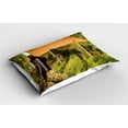 thumbnail image 2 of Ambesonne Winery Pillow Sham 2 Pack, Bottle Grapes Sunset, 36"x20", Green Orange, 2 of 3