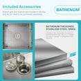 thumbnail image 3 of Bathenum 20" x 16" Drop in Kitchen Sink 304 Stainless Steel Single Bowl Topmount Kitchen Sink with Drain Kit and Bottom Grid, Brushed, 3 of 8