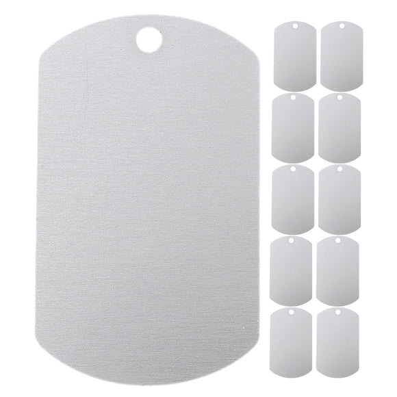 12 etiquetas de aluminio versátiles para perros en blanco, etiquetas de aluminio en blanco para estampar espacios en blanco, etiquetas para hacer y grabar bricolaje para identificación de mascotas