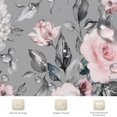 thumbnail image 4 of Pink Floral Shower Curtain, Watercolor Pink Blossom Flower with Greyish Leaves Weighted Bottom Grey Bathroom Curtain Home Decor Waterproof Washable with Hooks,72"x72", 4 of 6