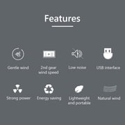 Ludlz Home Office Mini Electric USB Bladeless 2 Speed Desktop Air Cooling Tower Fan