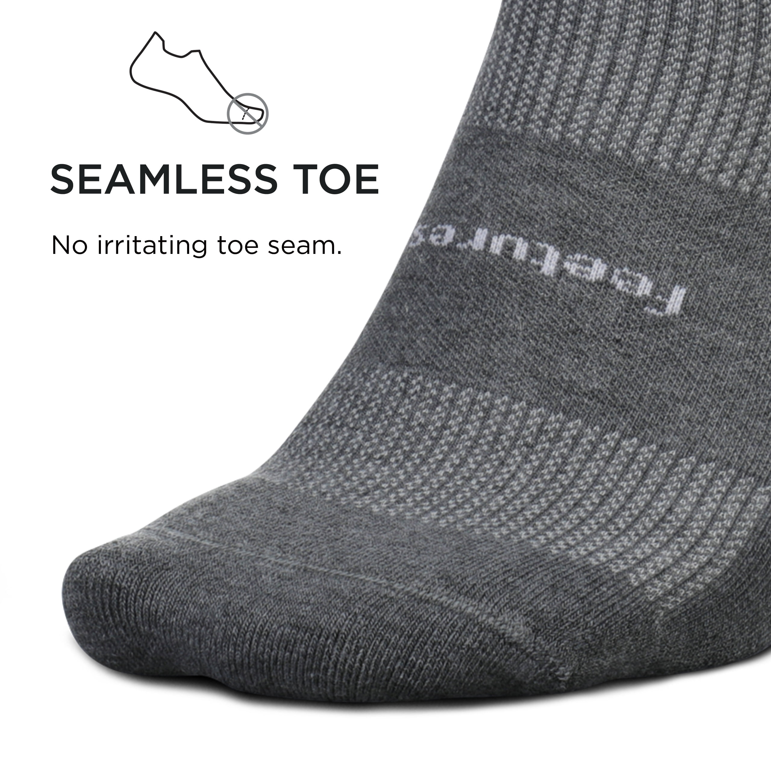 Feetures High Performance Max Cushion Ankle Sock - No Show Socks for Women & Men with Heel Tab -Heather Grey, M - (3 Pair)
