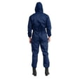thumbnail image 3 of Zaldita Men's Dustproof Long Sleeve Coveralls Drawstring Waistband Hooded Overall Workwear Navy Blue L/170, 3 of 5