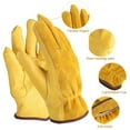 thumbnail image 2 of Gloves,1Pair 2 Layers Leather Working Protection Gloves Leather Gloves Optimized for Excellence, 2 of 14