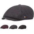 thumbnail image 2 of Men's Cotton Flat Cap - Gatsby Cabbie Hats, Adjustable for Winter Driving, 2 of 5