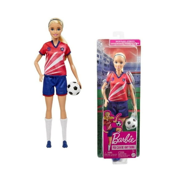 Muñeca Barbie Profesiones Jugadora de Fútbol Playera Roja