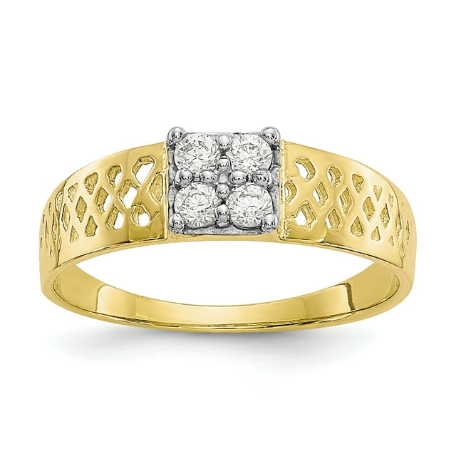 10k Yellow Gold Cubic Zirconia Cz Baby Ring