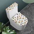 thumbnail image 2 of HELLHERO Daisy Bee Toilet Lid Cover and Toilet Tank Lid Cover, Non-Slip Reusable Elastic Fabric Bathroom Toilet Cover Set, 2 of 8