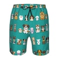 thumbnail image 4 of Kdxio Cartoon Dogs Pattern Mens Casual Shorts - Drawstring Summer Beach Sports Shorts for Men, 4 of 9