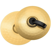 Brass Cymbals with Straps, Handheld 10" Pair — for Classroom Music, (NINO-BR25)