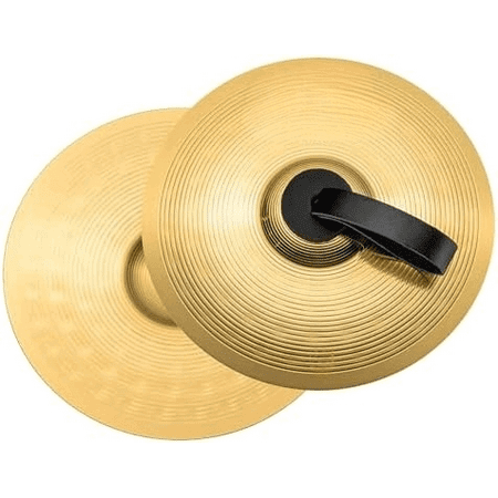 Brass Cymbals with Straps, Handheld 10" Pair — for Classroom Music, (NINO-BR25)