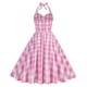 thumbnail image 5 of ICHUANYI Clearance Women's Fashion V-neck Sleeveless Vintage Printed Party Cocktail Dresses Stretchy Dresses(Pink, L) ICHUANYI WER2023080802574, 5 of 8