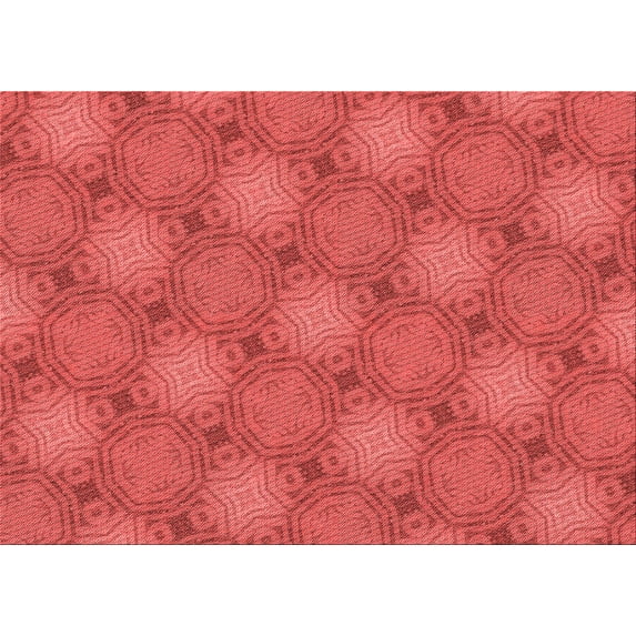 Ahgly Company Indoor Rectangle Patterned Ferrari Red Area Rugs, 7' x 10'