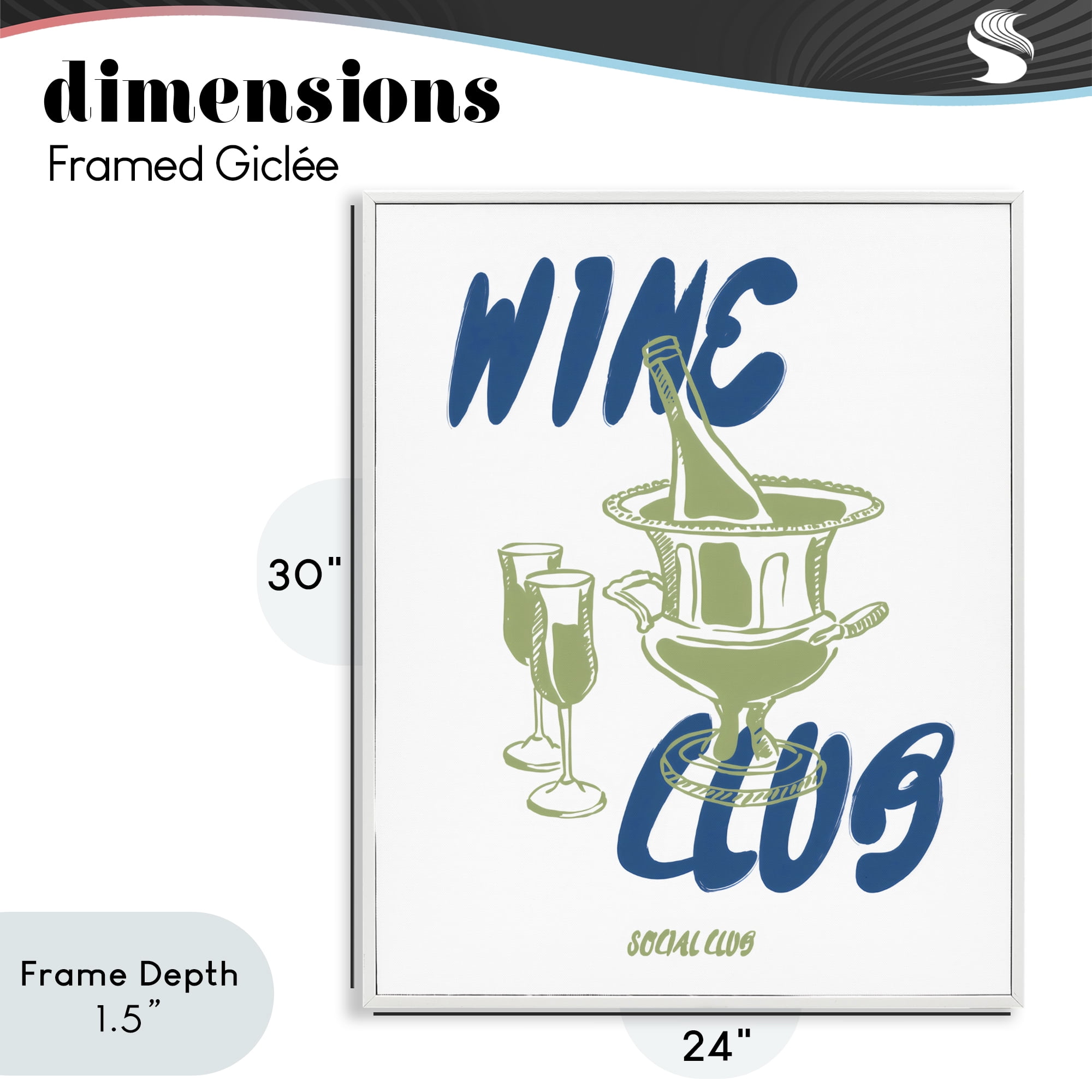 Stupell Industries Wine Club Social Evening Toast White Framed Giclee Art, design by The Prints Vibe