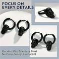 thumbnail image 5 of 2pcs 316L Stainless Steel Trendy Vintage Skull Earrings For Men, Punk Gothic Hoop Earrings Hyposensitization Piercing jewelry, 5 of 6