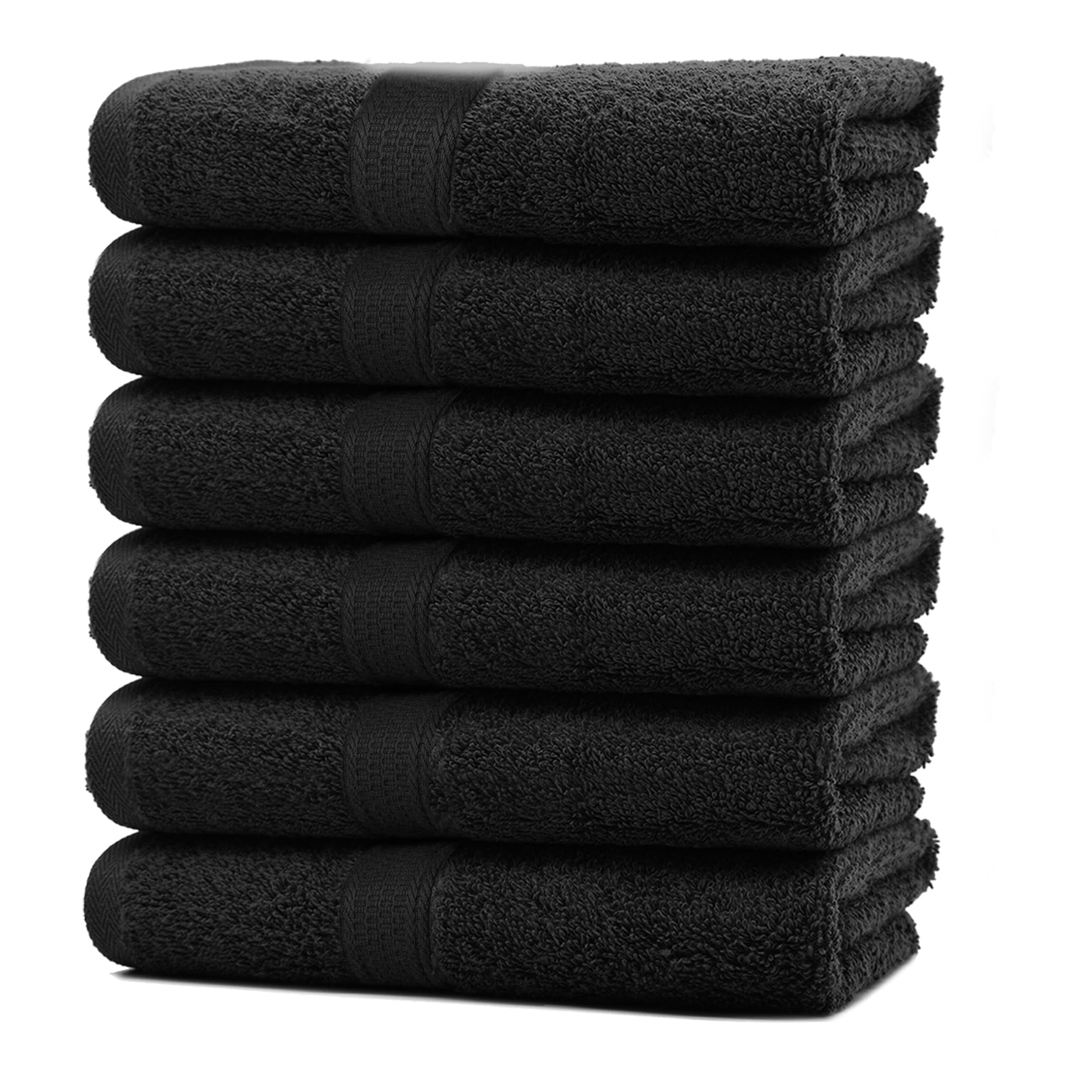 Dan River Washcloth for Face 12 pack Soft Absorbent and Quick Drying Durable Cotton Face Towel - Black