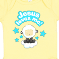 thumbnail image 4 of Inktastic Jesus Loves Me Cute Lamb and Stars Boys or Girls Baby Bodysuit, 4 of 5