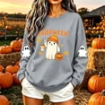 thumbnail image 4 of Kezqiaxn Halloween Women's Sweatshirt Fashion Long Sleeve Loose Casual Crew Neck Sweatshirts Fall Winter Clothes Gray XL, 4 of 6