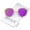 Clear-Gold / Purple Mirror, variant on zeroUV Unisex Modern Arched Bridge Slim Temple Colored Mirror Flat Lens Round Sunglasses 52mm (Clear-Gold / Purple Mirror) - 52mm