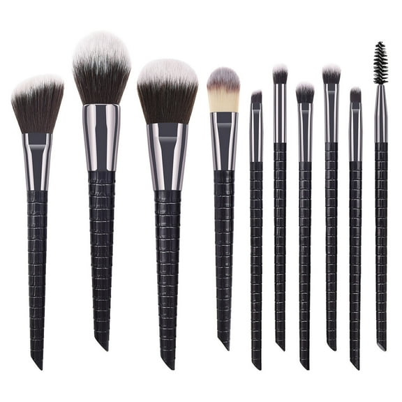 Dreparja Clearance 10 Makeup Brushes Set Pattern Foundation Brush Eye Shadow Brush Eyelash Brush Makeup Tool