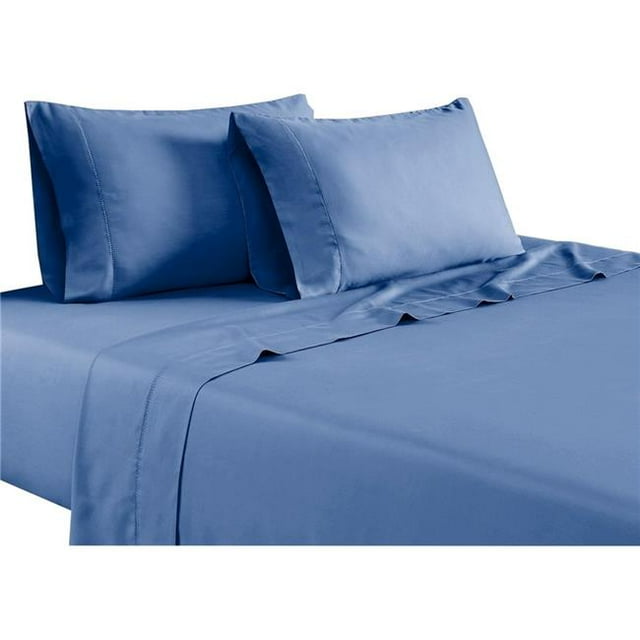 Benjara BM231559 Tulsa 1200 Thread Count Tri Blend Très Grand Sheet Set&44; Bleu - 6 Pièces